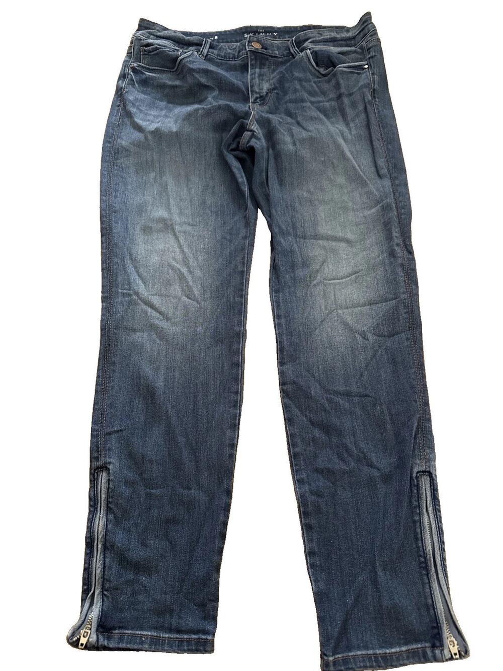 White House Black Market Jeans Women’s Sz 8 Medium Wash Skinny Ankle Stretch Zip